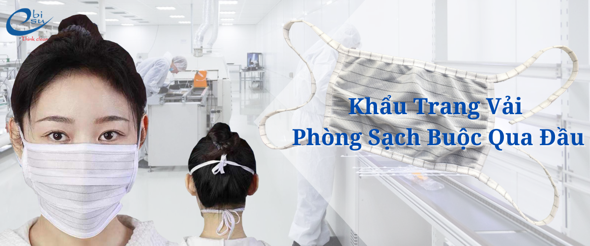 Khẩu Trang Vải Phòng Sạch Buộc Qua Đầu