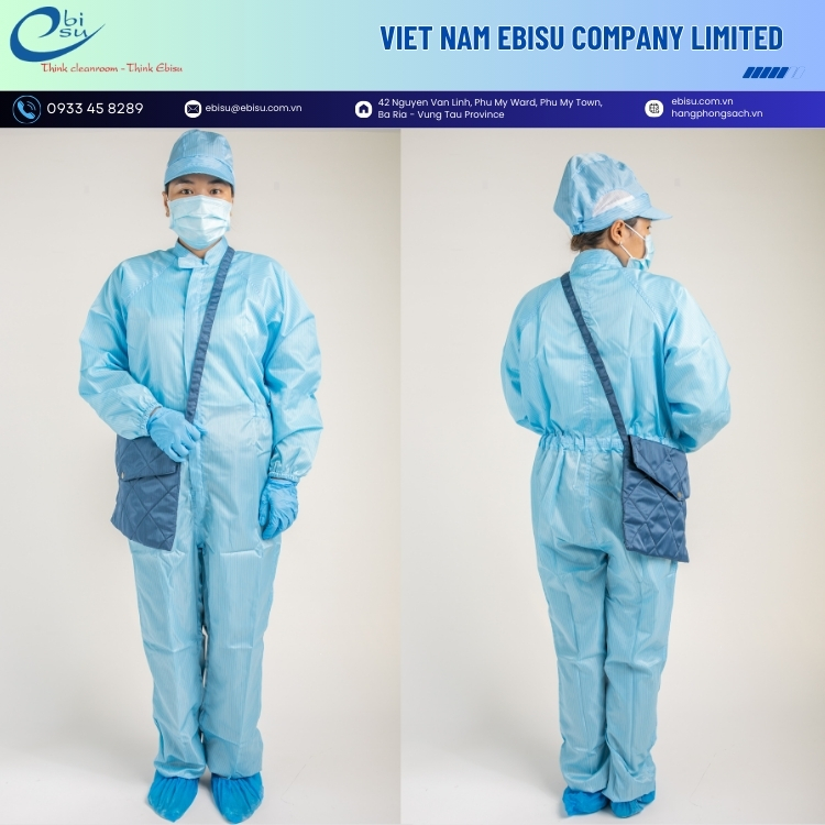 Áo Liền Quần Phòng Sạch Chống Tĩnh Điện