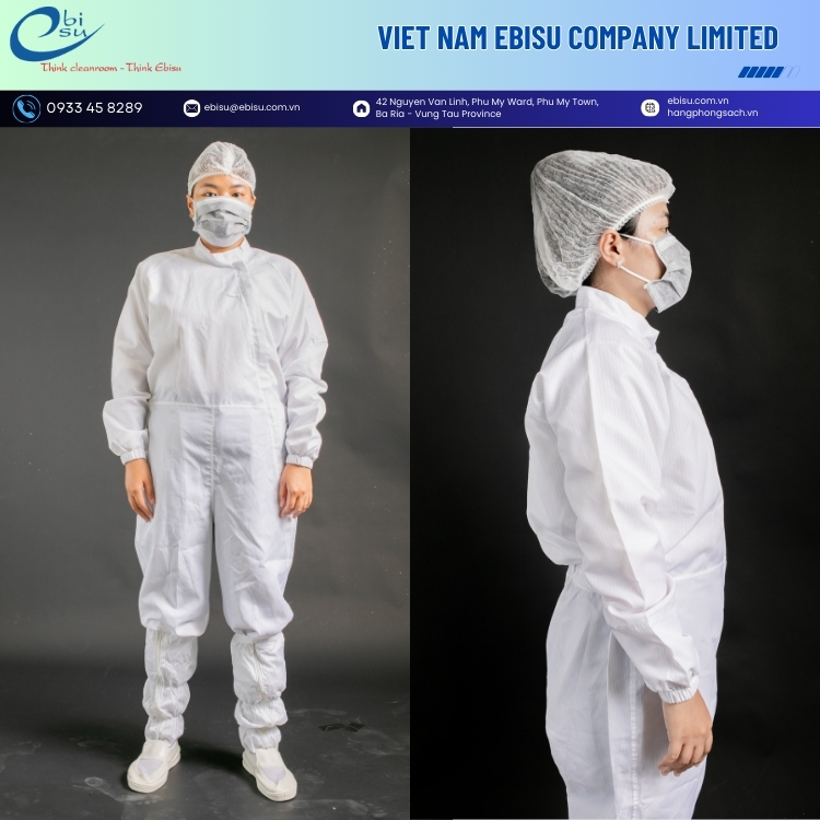 Áo Liền Quần Phòng Sạch Chống Tĩnh Điện - Ảnh 2