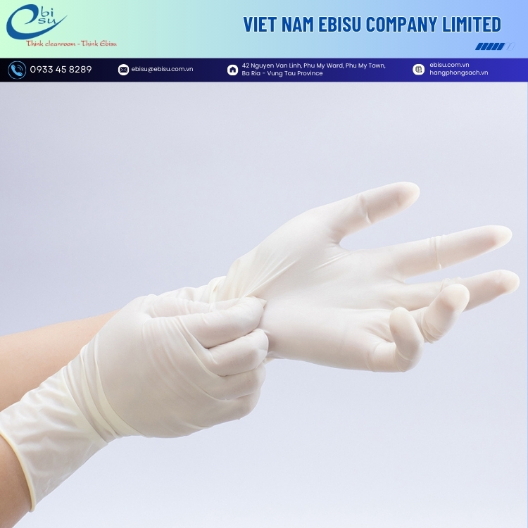 Găng Tay Cao Su Y Tế Latex Có Bột VGlove 9 Inch - Ảnh 2