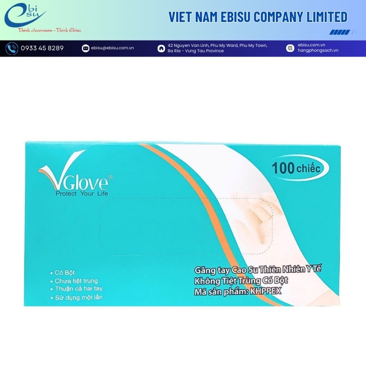 Găng Tay Cao Su Y Tế Latex Có Bột VGlove