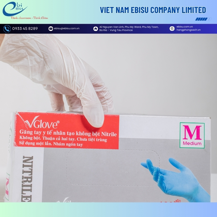 Găng Tay Cao Su Nitrile Không Bột VGlove - Ảnh 2