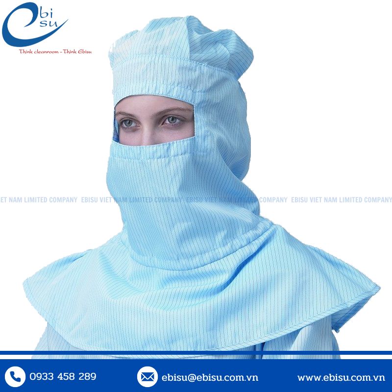 Nón Trùm Đầu Liền Khẩu Trang Chống Tĩnh Điện