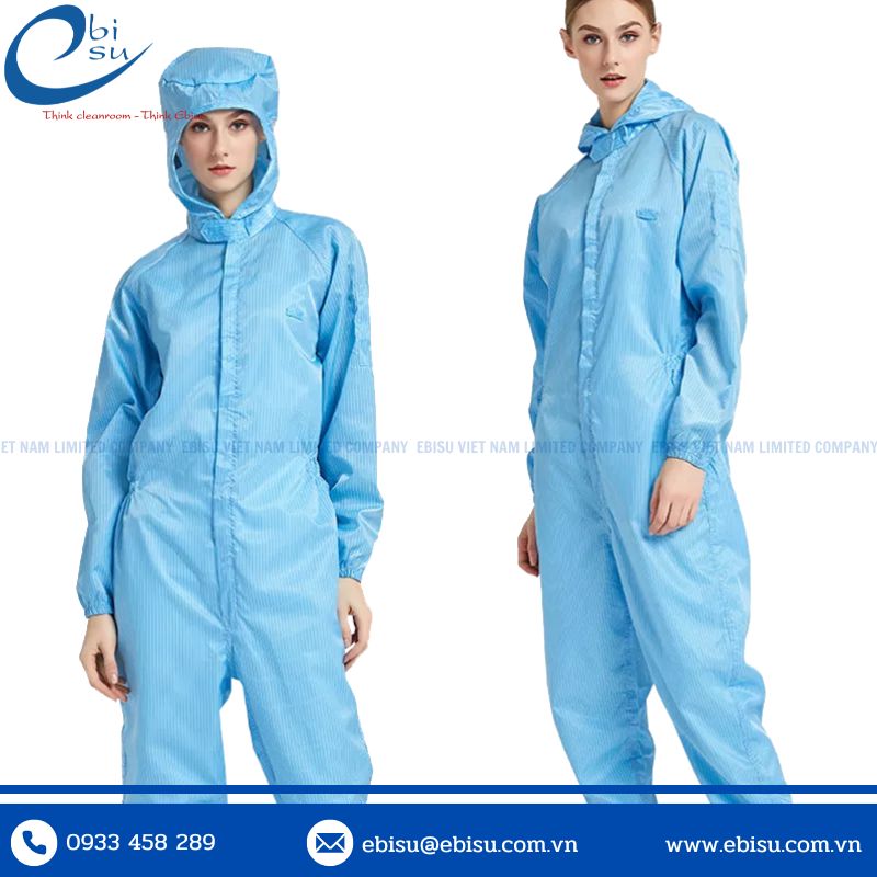 Áo Liền Quần Liền Mũ Phòng Sạch ESD