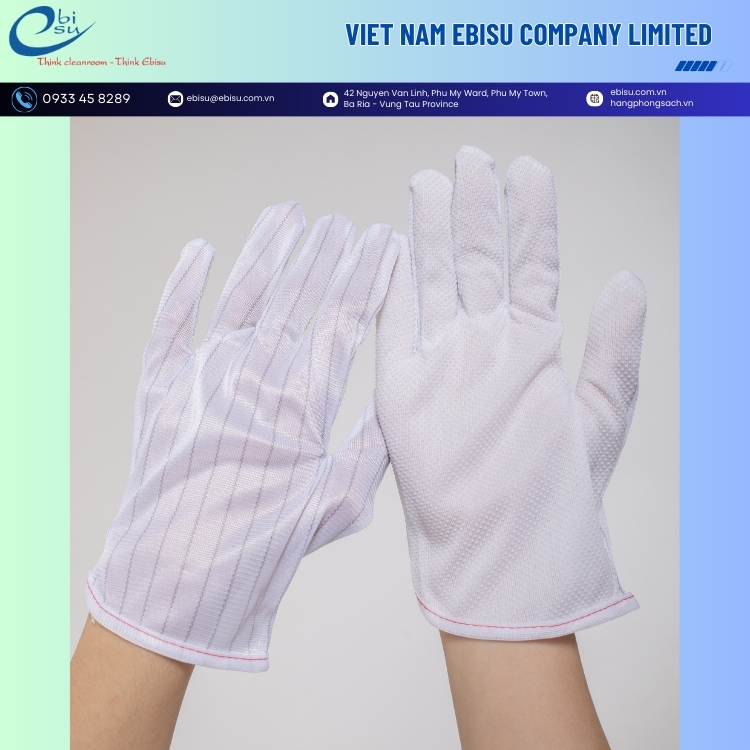 Găng Tay Chống Tĩnh Điện Polyester Phủ Hạt Nhựa