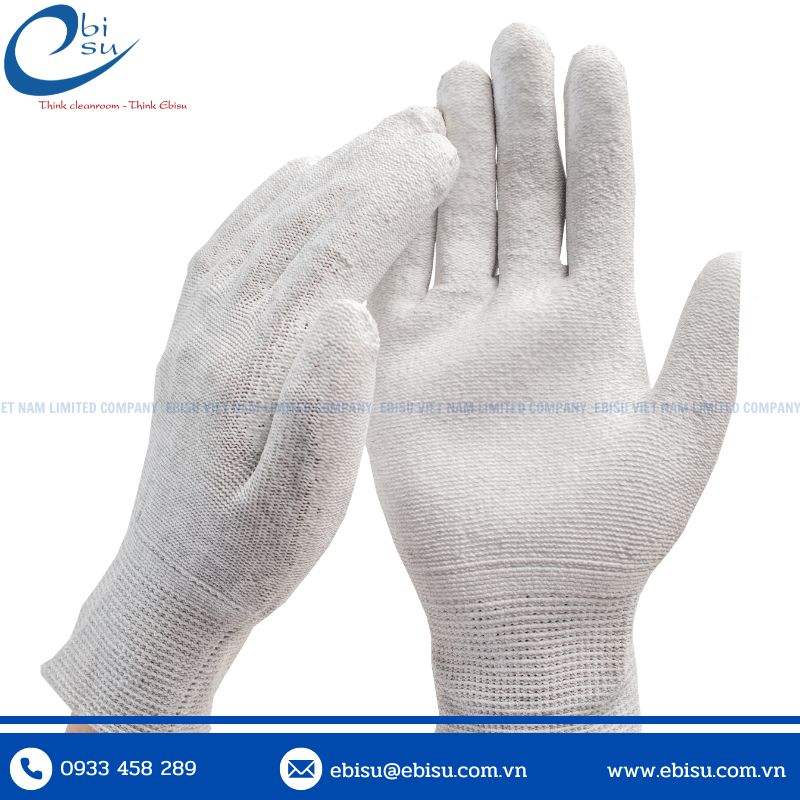 Găng Tay Phòng Sạch Sợi Carbon Chống Tĩnh Điện Phủ Bàn - Ảnh 2