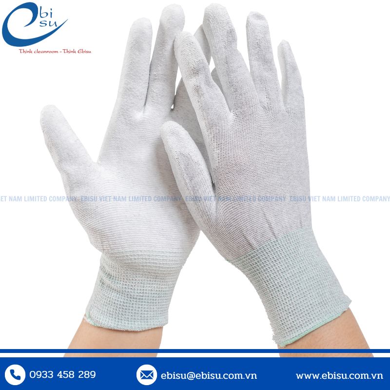 Găng Tay Phòng Sạch Sợi Carbon Chống Tĩnh Điện Phủ Bàn