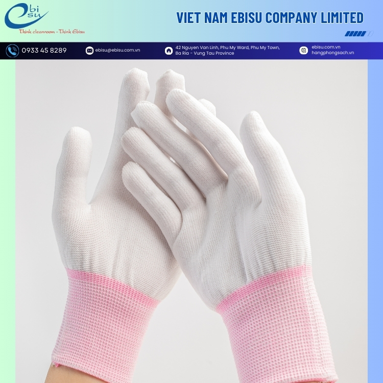 Găng Tay Phòng Sạch Sợi Polyester Không Phủ PU