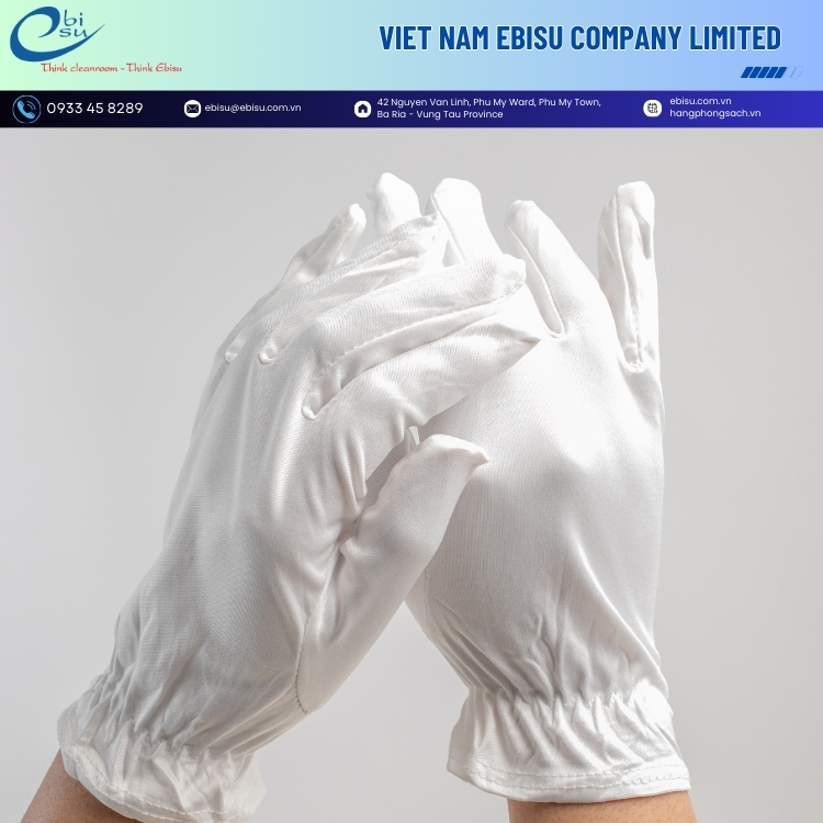 Găng Tay Vải Siêu Mịn Phòng Sạch Sợi Microfiber