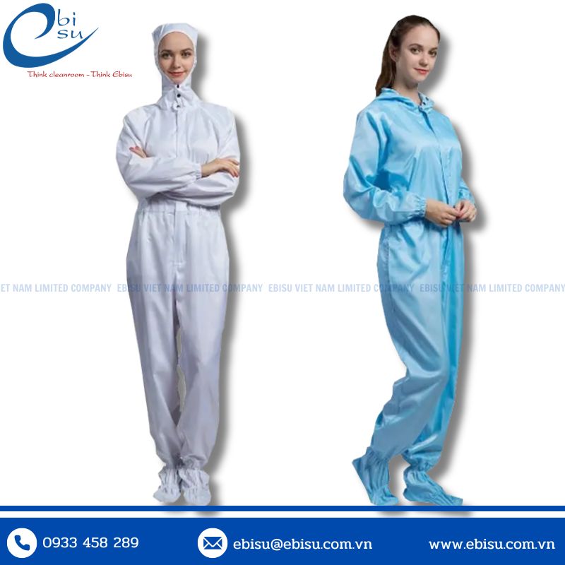 Áo Liền Quần Liền Nón Phòng Sạch ESD