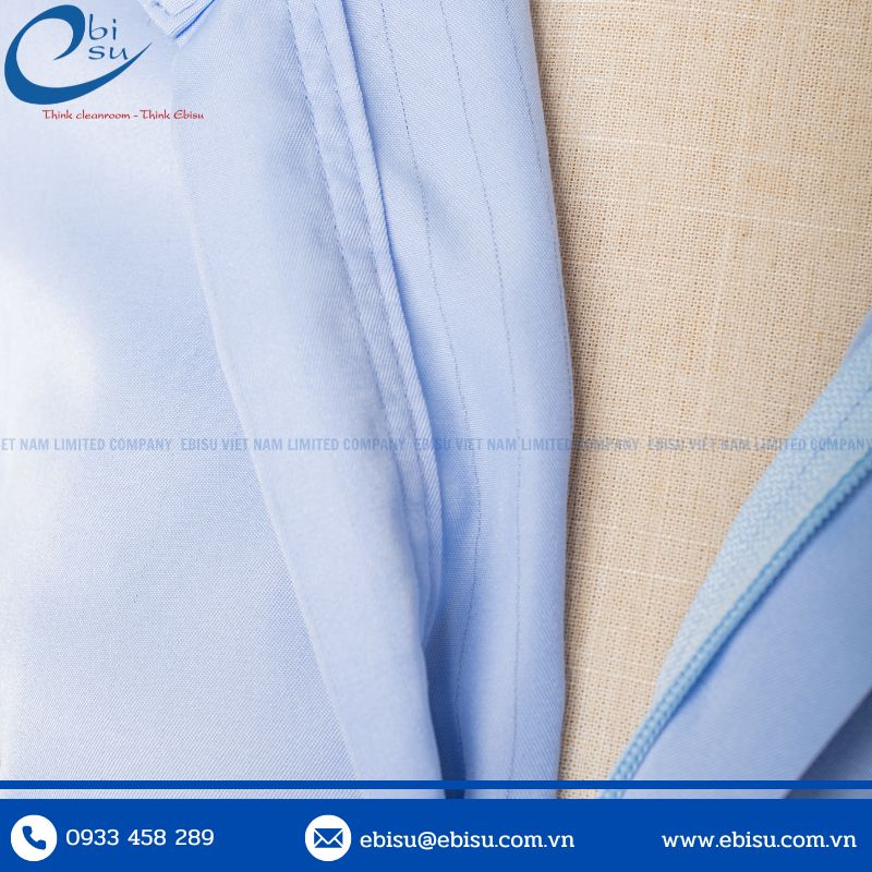 May Áo Khoác Kaki Phòng Sạch ESD