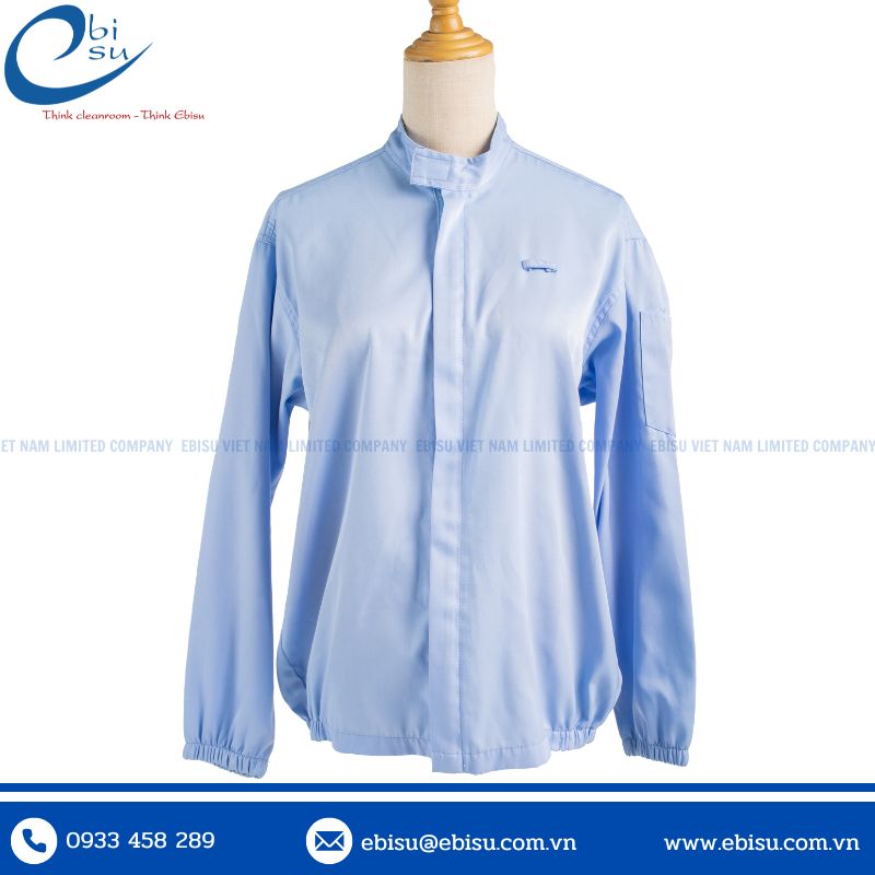 May Áo Khoác Kaki Phòng Sạch ESD