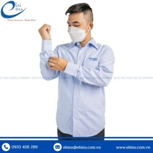 May Áo Sơ Mi Chất Kaki Thêu Logo Doanh Nghiệp