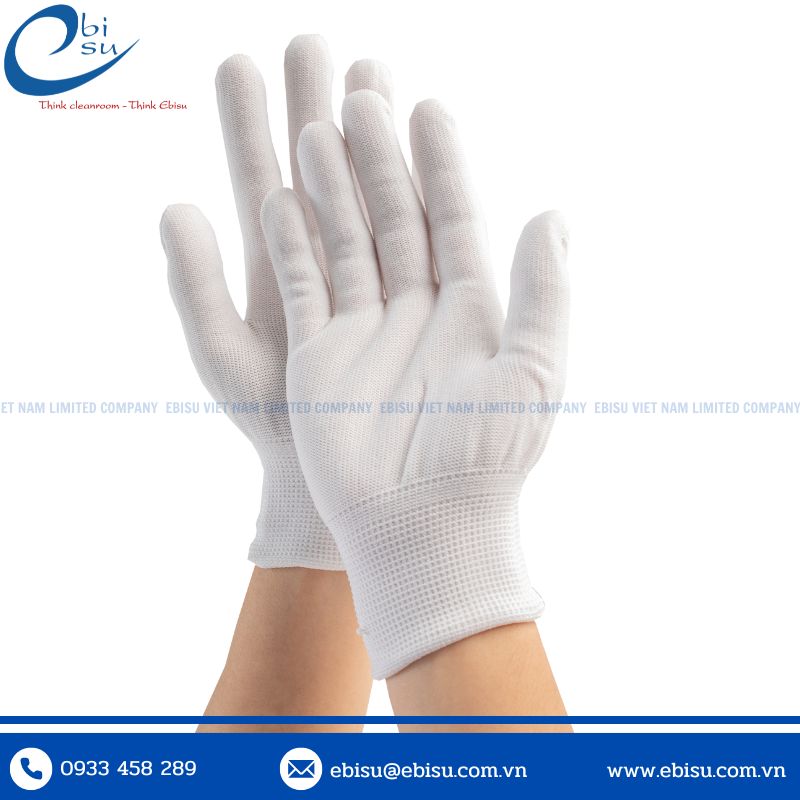 Găng Tay Phòng Sạch Polyester Không Phủ PU