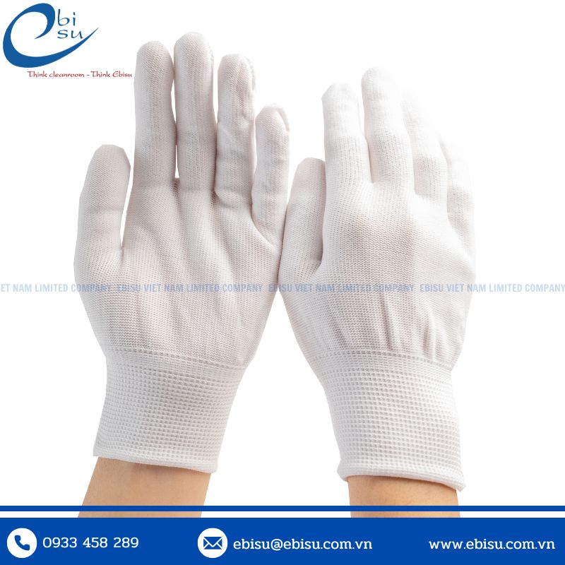Găng tay trắng không phủ PU