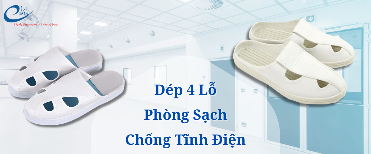 Dép Phòng Sạch 4 Lỗ Chống Tĩnh Điện