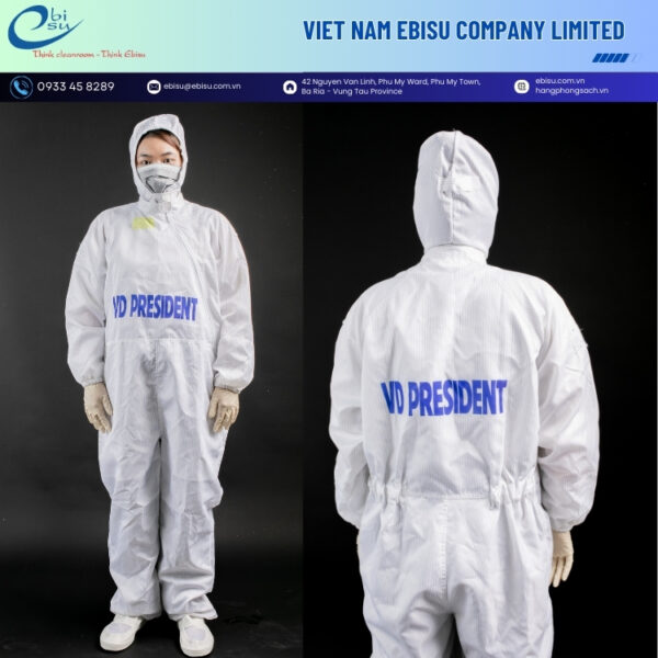 Áo Liền Quần Cleanroom Chống Tĩnh Điện