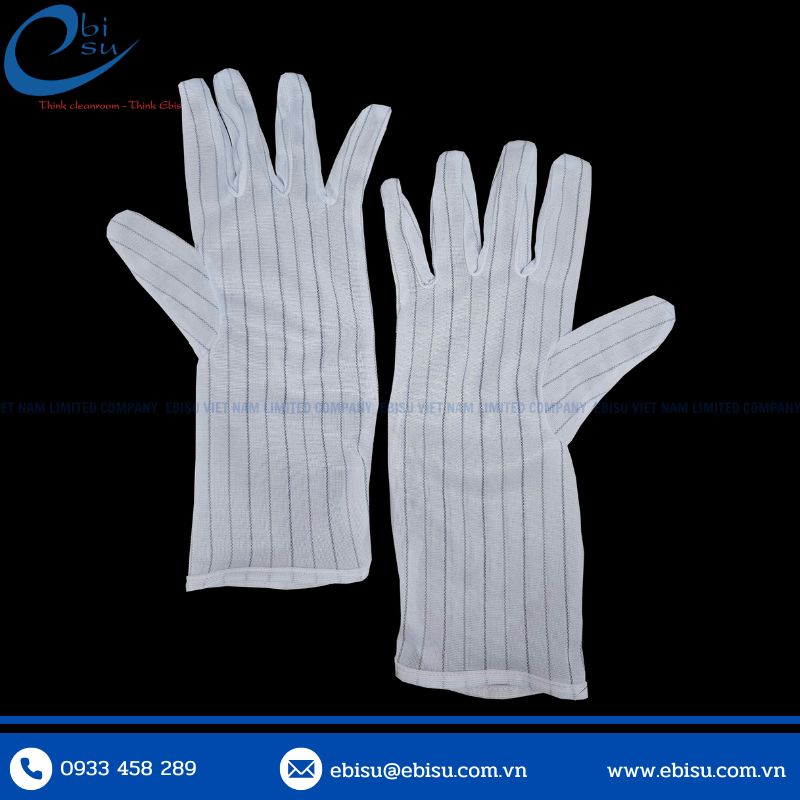 Găng Tay Polyester Sọc Carbon Dài 12 inch