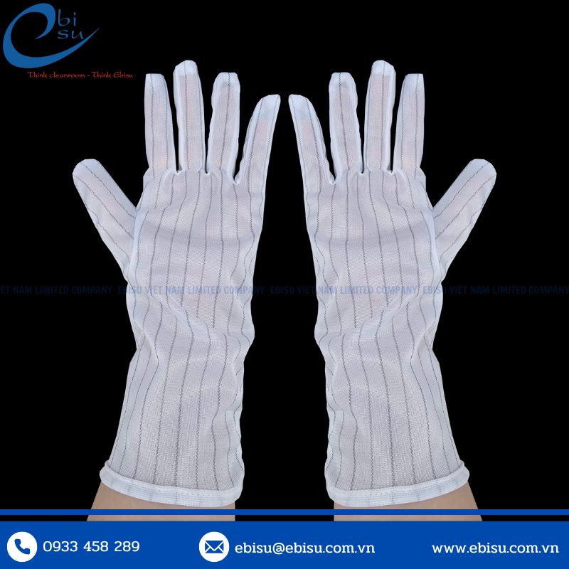 Găng Tay Polyester Sọc Carbon Dài 12 inch